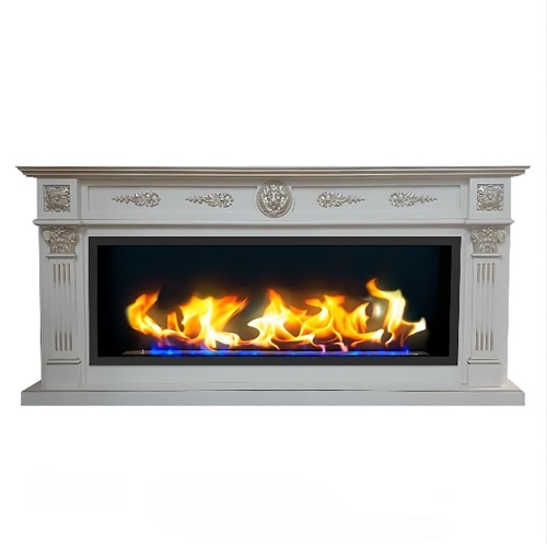 Биокамин в линейном портале "Русский огонь" Колизей с защитным и декоративным стеклом