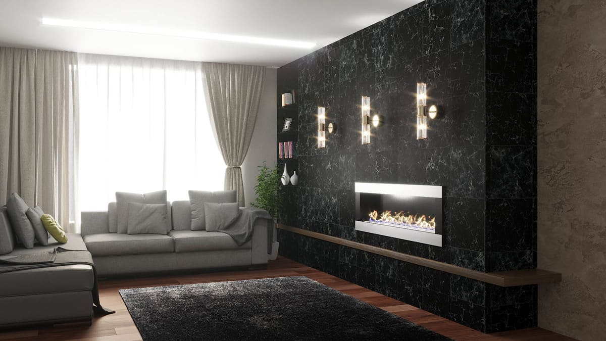 Биокамин "Русский огонь" Модерн 1300V встраиваемый с защитным и декоративным стеклом по цене 51 200 руб.