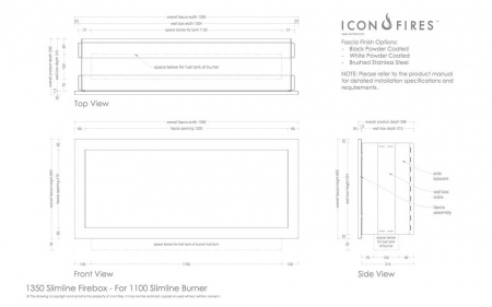 Встраиваемый дизайнерский биокамин Slimline Firebox 1350FB по цене 250 500 руб.