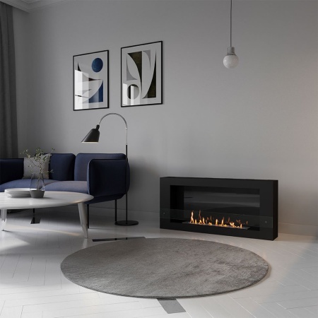 Биокамин SteelHeat WALL LONG 1200 черный, стемалит по цене 54 600 руб.