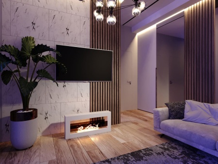 Биокамин "Русский огонь" Холл 900 настольный белый по цене 29 800 руб.