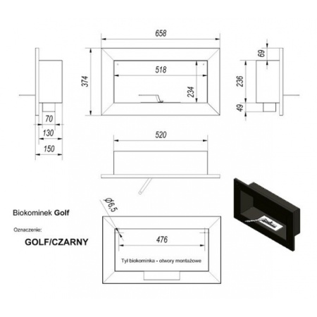 Биокамин Kratki GOLF ZEBRA по цене 